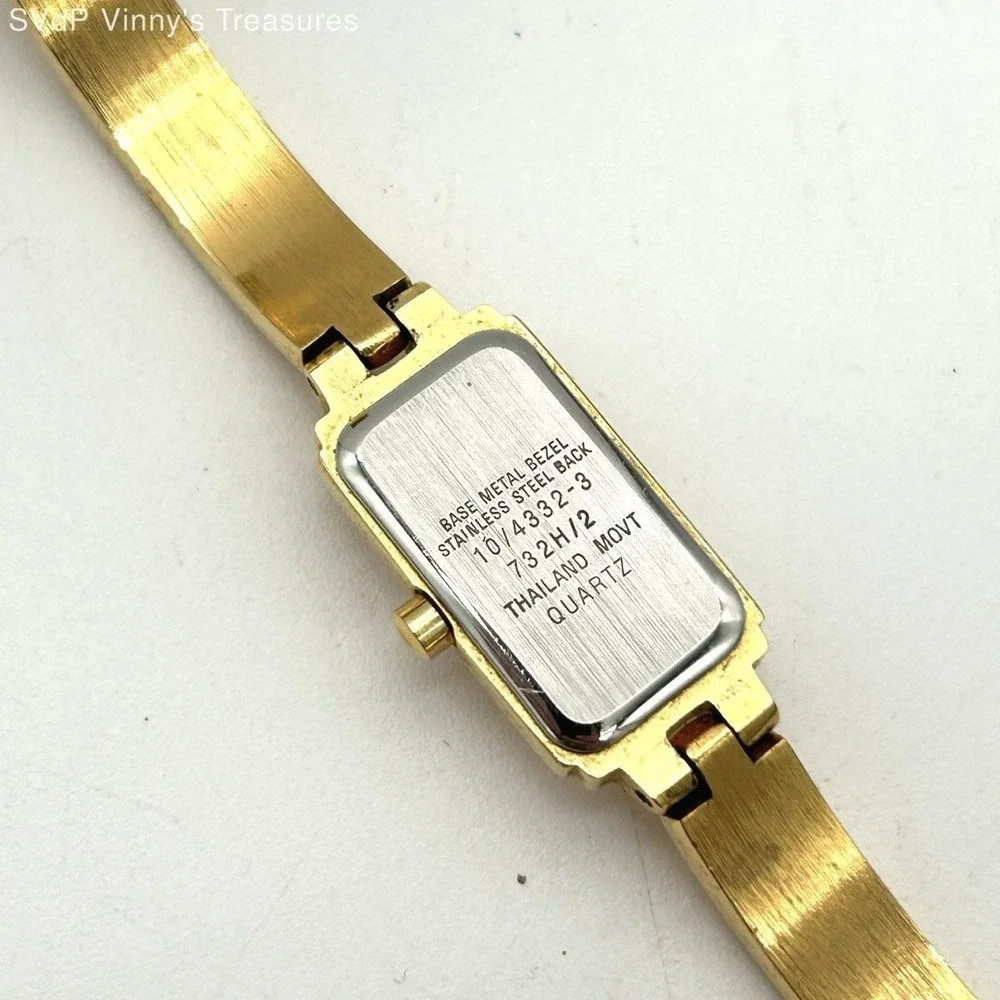 VTG Anne Klein Gold Tone Metal Watch Bracelet Skinny Classic Minimalist Y2K